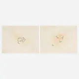 Joe Goode, Two works from the Floating Cards series, 1969, lithograph in colors