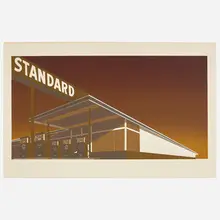 Ed Ruscha, Mocha Standard, 1969, screenprint in colors
