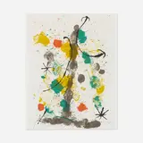 Quelques fleurs pour des amis by Joan Miró, 1964, lithograph in colors on Japon nacré, sold Jan 2023