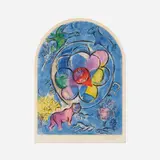The Tribe of Benjamin (from Twelve Maquettes of Stained Glass Windows for Jerusalem) by Marc Chagall, 1964, lithograph in colors on Arches, sold Jan 2023