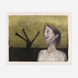 Mujer Sonriente (from the Tamayo 90 Aniversario series) by Rufino Tamayo, 1989, lithograph in colors on Arches, sold Jan 2023