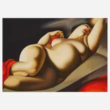Tamara de Lempicka, La Belle Rafaela, screenprint in colors on museum board
