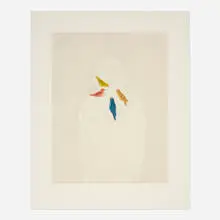 The Music (White Forest) by Enrique Martinez Celaya, 2002, soap-ground aquatint in colors on Somerset, sold Jan 2023