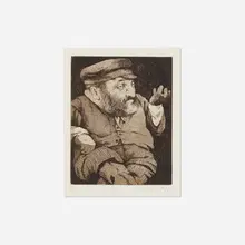 Tevye by Charles Bragg, etching, sold Jan 2023