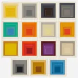 Josef Albers, White Line Squares sample portfolio (fifteen works), 1966, lithograph in colors, embossing