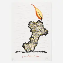 Claes Oldenburg, Centennial Print, Judson Memorial Church, 1990, screenprint in colors on BFK Rives