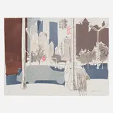 Fairfield Porter, New York Street Scene, 1969, lithograph in colors on Arches