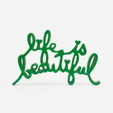 Thierry Guetta, Life is Beautiful (Green), 2015, resin cast thermal coated sculpture