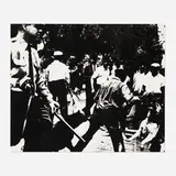 Birmingham Race Riot (from the Ten Works by Ten Painters portfolio) by Andy Warhol, 1964, screenprint, sold Jan 2023