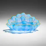 Dale Chihuly, Larkspur Blue Seaform Set with Gold Lip Wraps