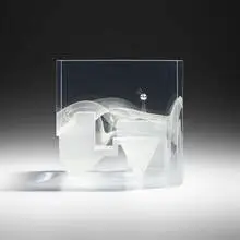 Steven Weinberg, Cube, c. 1990, cast and polished optical glass