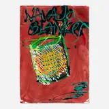 Navajo Blanket Cylinder Drawing by Dale Chihuly, 1995, acrylic on paper, sold Feb 2025