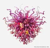 Pink Chandelier with Putti by Dale Chihuly, 1995, hand-blown glass, sold Feb 2025