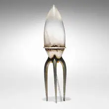Rik Allen, Charon's Shuttle, 2007, hand-blown glass, silver leaf, steel