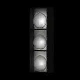 Tobias Møhl, Three Part Nest Collection, 2008, hand-blown glass with canework, backlit lightbox