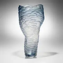 Vase by Massimo Micheluzzi, 2024, hand-blown and carved glass, sold Feb 2025