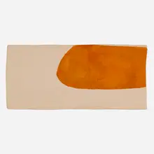 Suzan Frecon, Orange C, 2006, watercolor on agate-burnished old Indian ledger paper