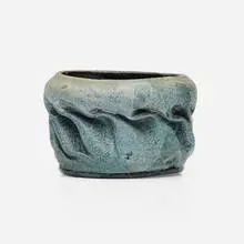 Vase by George E. Ohr, 1897-1900, glazed earthenware, sold Jan 2025
