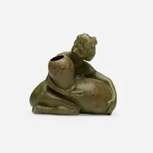 Rupert Carabin, Femme à la coloquinte inkwell, c. 1897, glazed earthenware