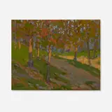 Hans John Stoltenberg, Forest Landscape, oil on pressboard