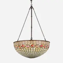 Tiffany Studios, Acorn hanging fixture, c. 1910, leaded glass, patinated bronze