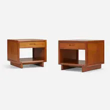 Side table, pair by Frank Lloyd Wright, sold Dec 2022
