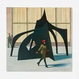 Clyde Singer, Calder Sculpture in Lincoln Center, 1977, oil on linen