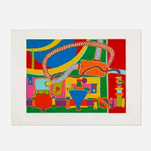 Clayton Pond, The Working End of My Gas Space Heater, screenprint in colors