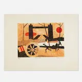 Tower Bridge by R.A. Julian Otto Trevelyan, etching and aquatint in colors, sold Nov 2022