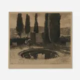 Labastide-du-Vert / Le bassin de l'automne by Henri-Jean Guillaume Martin, heliograph and roulette, sold Nov 2022