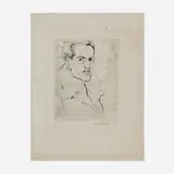 Egon Schiele, Portrait of a Man with Mustache, 1929, etching