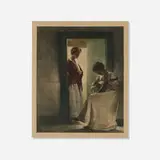 Peter Ilsted, Two Young Girls in a Doorway, 1913, mezzotint in colors