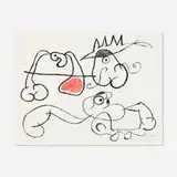 Untitled, Plate 22 (from Ubu aux Baléares) by Joan Miró, 1971, lithograph in colors, sold Aug 2021
