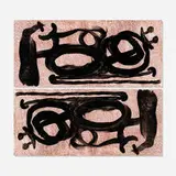 Untitled (two works from Derrière le Miroir No. 164/165) by Joan Miró, 1967, lithograph in colors, sold Aug 2021