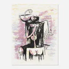 Canaima by Wifredo Lam, 1974, lithograph in colors, sold Aug 2021