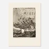 Horst Egon Kalinowski, Les racines de la lune (from The International Avant-Garde, Vol. 1), etching