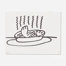 Untitled (from Fault Lines) by Keith Haring, 1986, lithograph on Rives BFK, sold Aug 2021