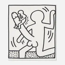 Untitled (from Lucio Amelio) by Keith Haring, 1983, offset lithograph, sold Aug 2021