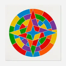 Stars, Plate #02 by Sol LeWitt, 2002, linocut in colors on Somerset Satin White, sold Aug 2021