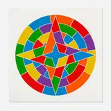 Stars, Plate #02 by Sol LeWitt, 2002, linocut in colors on Somerset Satin White, sold Aug 2021
