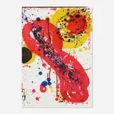Sam Francis, Uncle Sam (from the One Cent Life portfolio), 1964, lithograph in colors and letterpress
