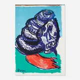 Untitled (from the One Cent Life portfolio) by Karel Appel, 1964, lithograph in colors and letterpress, sold Aug 2021