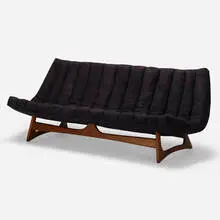 Adrian Pearsall, Sofa, c. 1960, ultrasuede, walnut
