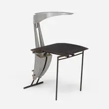 Thom Mayne, Nee chair, 1989, cast aluminum, enameled and perforated steel