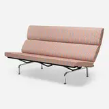 Charles and Ray Eames, Sofa Compact, 1954, upholstery, enameled steel, chrome-plated steel, Alexander Girard upholstery