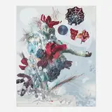 Randy Wray, Ickybana Offering, 2007, offset lithograph in colors with screenprint and glitter flocking