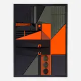 Abe Ajay, Polychrome Wood Relief #66W1