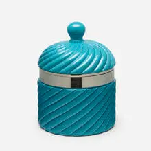 Tommaso Barbi, Ice bucket, glazed stoneware, silver-plate