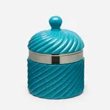 Tommaso Barbi, Ice bucket, glazed stoneware, silver-plate