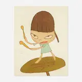 Yoshitomo Nara, Marching on a Butterbur Leaf, 2020, offset lithograph in colors